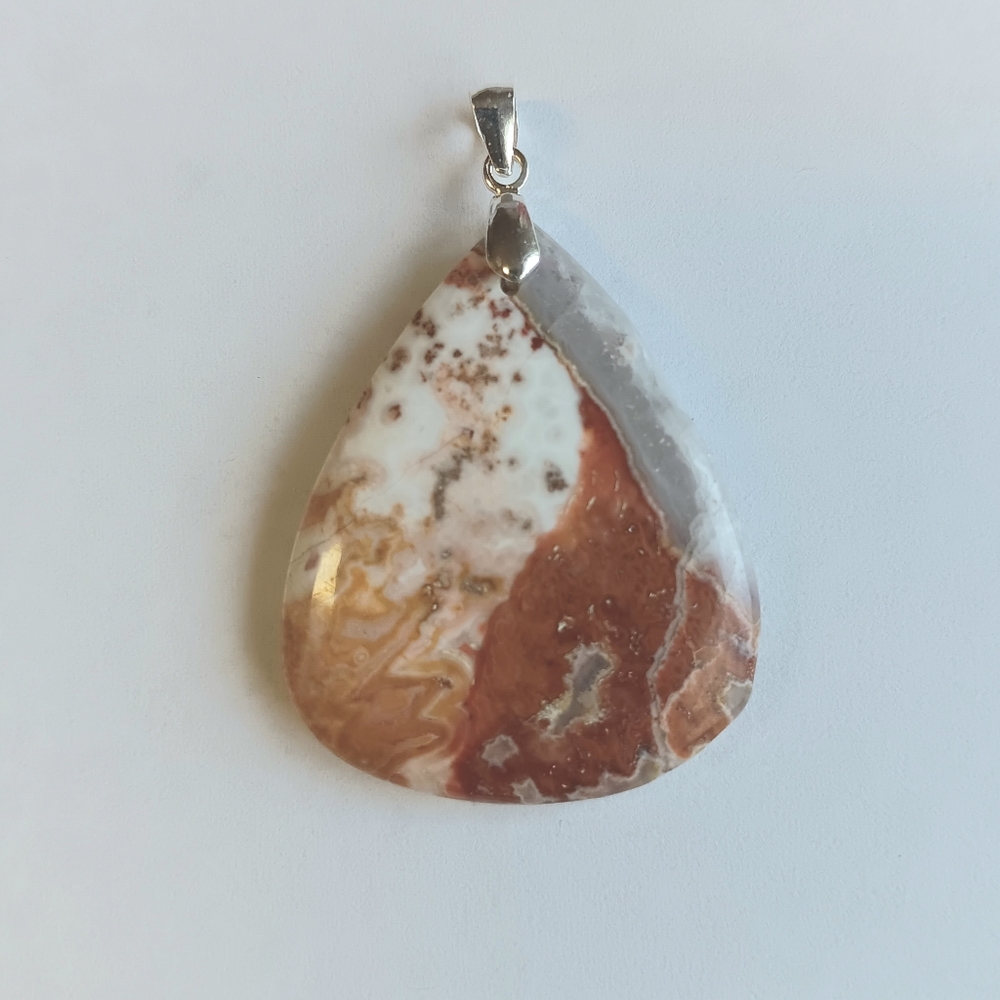Rosita Jasper Gemstone Pendant with 925 Sterling Silver Findings